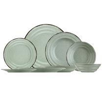 Pusdienu servīze Hermia TN24Y2730P03, porcelāna, zaļa krās., 24 gab.