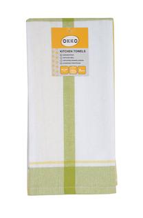 Virtuvinių rankšluosčių rinkinys Okko PMM/KT12R, geltona sp., 60 cm x 40 cm, 3 vnt.