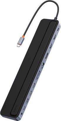 Prisijungimo stotis ir prievadų daugintuvas Baseus 12-in-1 EliteJoy Gen2, juoda sp.