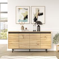 Komoda Kalune Design LV30-KL, ąžuolo sp./juoda sp., 75.6 cm x 160 cm x 44.5 cm