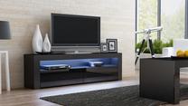 ТВ стол Pro Meble Milano 157, черный цв., 157.5 см x 35 см x 50 см