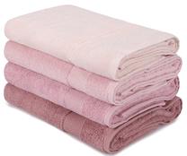 Vannas dvieļu komplekts Beverly Hills Polo Club Bath Towel Set 801, krēmkrāsa/rozā krās./gaiši rozā krās., 140 cm x 70 cm, 4 gab.