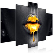 Reprodukcija Artgeist Gold Lips KR33, 200 cm x 100 cm