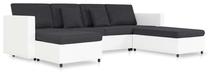Sofa-lova VLX 4-Seater, balta sp./juoda sp., 187 x 280 cm x 83 cm