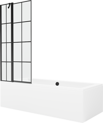 Ванна, со стеной со стенкой, свободно устанавливаемая Mexen Cube, 170 см x 80 см x 39 см, прямоугольный, белый цв./черный цв.