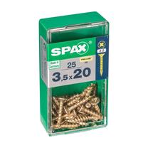 Koka skrūve, universāls Spax, 3.5 x 20 mm, dzeltena krās., 25 gab.