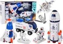 Kosmoso raketos rinkinys Lean Toys Space, mėlyna sp./balta sp.