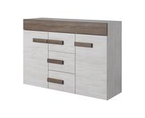 Komoda Idzczak Meble, ąžuolo sp./balta sp., 93 cm x 42 cm x 135 cm