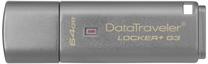 USB zibatmiņa Kingston DataTraveler Locker+ G3, sudraba krās., 64 GB