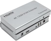 Pagarinātājs Extra Digital HDMI Cat5e/Cat6 Extender 4K@120m CA912933 HDMI in/HDMI out/3.5mm/USB/RJ-45 female, HDMI out/3.5mm/2 x USB/RJ-45 female, pelēka krās.