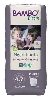 Sauskelnės-kelnaitės Bambo Nature Dreamy Night Pants, M dydis, 35 kg, 10 vnt.