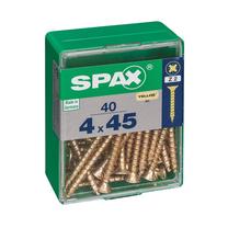 Koka skrūve, universāls Spax, 4 x 45 mm, dzeltena krās., 40 gab.