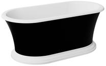Vanna, brīvi novietots Besco Ziva Black&White Matt, 160 cm x 75 cm x 61 cm, ovāla, balta krās./melna krās.