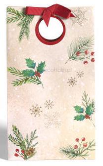 Dovanų maišelis Yankee Candle Magical Christmas Morning, raudona sp./smėlio sp./žalia sp., 10 cm x 21 cm x 15 cm