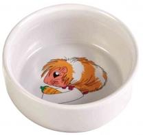 Grauzēju bļoda Trixie Guinea Pig Bowl, 11 cm x 11 cm, 0.3 l, balta krās.
