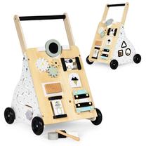 Laste tõukemänguasi - kõndija EcoToys Wooden, valge v./must v.