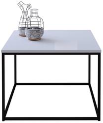 Kavos staliukas ADRK Belret, balta sp./juoda sp., 60 cm x 60 cm x 45 cm