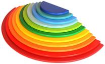 Развивающая игра Wood&Joy Waldorf Rainbow Semicircle, 7 см, многоцветный, 12 шт.