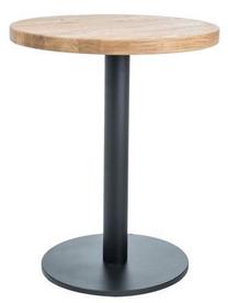 Stalas, ąžuolo sp./juoda sp., 60 cm x 60 cm x 76 cm