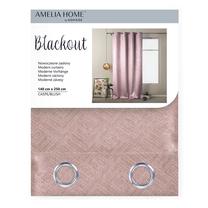 Blackout aizkari AmeliaHome Blackout Caspe Eyelets, rozā krās., 140 cm x 250 cm