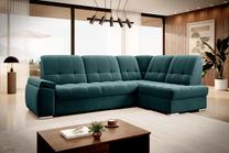 Kampinė sofa Sado Velvetmat 38, tamsiai žalia sp., dešininė, 192 x 272 cm x 95 cm