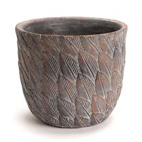 Puķu pods Amadeus Feuille Campagne PM 158597, cementa, 16 cm x 16 cm, Ø 16 cm, brūna krās.