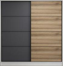 Riidekapp Kalune Design Kale 3964, antratsiit v./valge v./hele pruun v., 52 cm x 180 cm x 210 cm