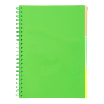 Sąsiuvinis matematikos/fizikos/chemijos Zibi Neon, langeliais, A4, 120 lapų, Žalia sp.