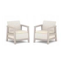 Lauko kėdžių rinkinys Keter Scandi Linea, smėlio sp./šviesiai pilka sp., 73 cm x 70.4 cm x 77.5 cm, 2 vnt.