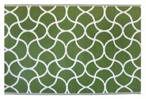 Kilimas lauko terasoms Earl, balta sp./žalia sp., 180 cm x 120 cm