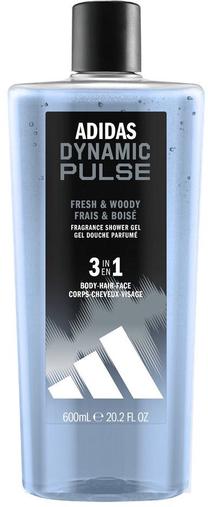 Kūno prausimosi želė vyrams Adidas Dynamic Pulse 3-in-1, 600 ml