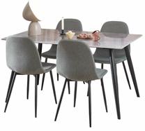 Valgomojo komplektas Wicklow Batis, juodas/pilkas