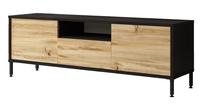 ТВ стол Kalune Design LV2, дубовый цв./черный цв., 140 см x 35.5 см x 46.4 см