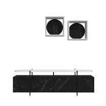 ТВ стол Kalune Design Hanley, белый цв./черный цв., 35.6 см x 160 см x 48 см