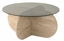 Kavos staliukas Kalune Design Bubble, medžio sp./pilka sp., 75 cm x 75 cm x 35 cm