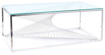 Žurnalinis staliukas Modern Flame A, skaidri sp./sidabro sp., 120 cm x 60 cm x 45 cm