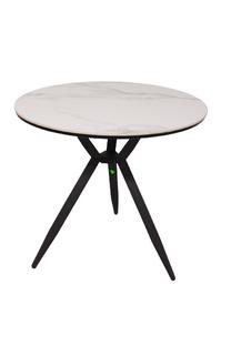 Stalas MN SH618, balta sp./juoda sp., 80 cm x 80 cm x 75 cm