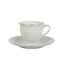 Чашка с блюдцем Domoletti Sofia Sofia B014, золотой цв./белый цв., 0.25 л