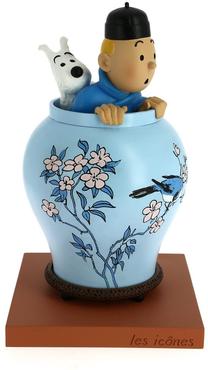 Фигурка-игрушка Tintin Tintin and Snowy in The Chinese Vase Statue 977064, 13 см, синий цв./коричневый цв.