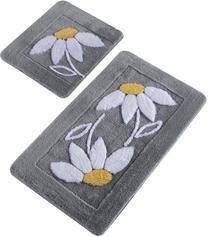 Комплект ковриков для ванны Foutastic Daisy 359CHL1597, белый цв./желтый цв./серый цв., 100 см x 60 см