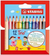 Krāsainie zīmuļi Stabilo Trio Thick Mini, 12 gab.