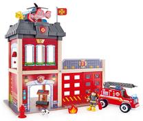 Игрушки для пожарных Hape City Fire Station E3023, красный цв.