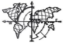 Dekoracija Wallity World Map Compass, 95 cm, juoda sp.
