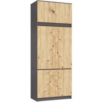 Skapis Akord S 90, grafīta krās./artisan oak krās., 90 cm x 51 cm x 235 cm