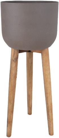 Puķu pods Home4you Sandstone 72416, kompozītmateriāls/koks, Ø 36.5 cm, brūna krās.