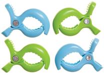 Зажим для коляски Dreambaby Strollerbuddy Clips, зеленый цв./голубой цв.