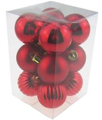 Eglutės žaisliukų rinkinys Christmas Touch SY14CJH-209, raudona sp., 8 cm, plastikas, 12 vnt.