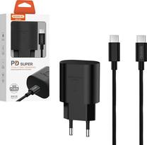 Telefono įkroviklis Somostel SMS-Q03, USB-C, 100 cm, juoda sp., 18 W