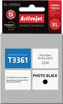Rašalinio spausdintuvo kasetė ActiveJet Supreme AE-33PBNX, juoda sp., 12 ml