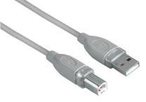 Vads Hama USB A plug, USB B plug, 7.5 m, pelēka krās.